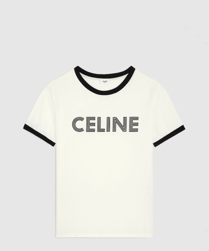 셀린느 로고 코튼 저지 티셔츠 2X49I6