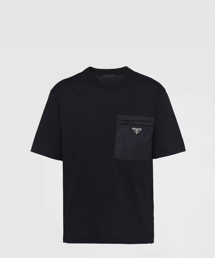 프라다 리나일론 및 저지 티셔츠 UJN661