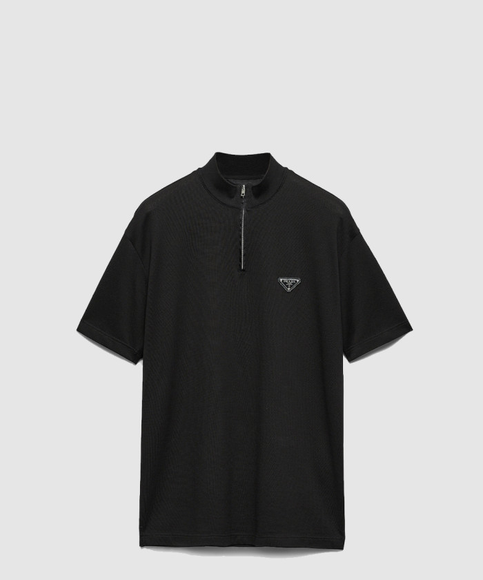 프라다 쇼트 슬리브 피케 및 리나일론 모크 터틀넥 UJN917