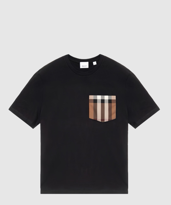 버버리 체크 포켓 코튼 오버사이즈 티셔츠 80803231
