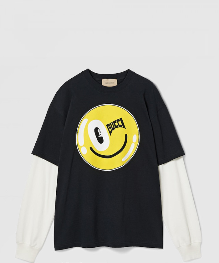 구찌 니트 면 프린트 티셔츠 782061