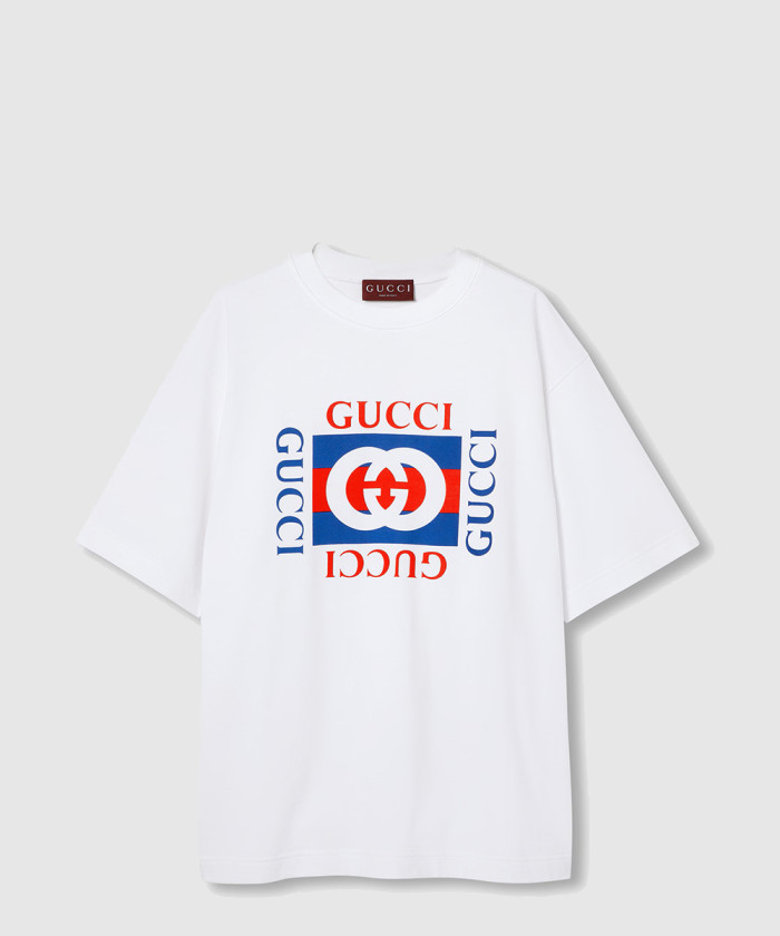 구찌 프린트 코튼 저지 티셔츠 784361