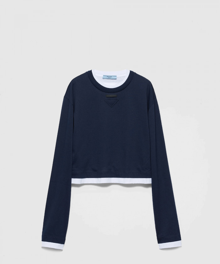 프라다 롱 슬리브 저지 티셔츠 346681