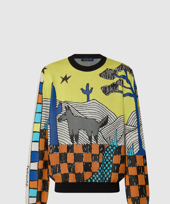 루이비통 코튼 자카드 크루넥 1ABJ87