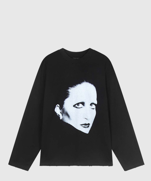 발렌시아가 로고 프린트 면 톱