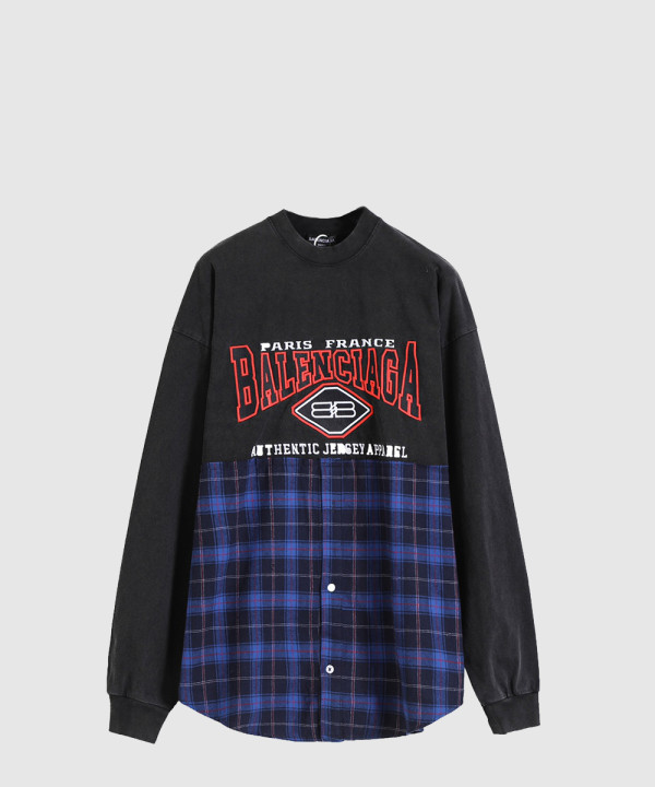 발렌시아가 어센틱 패치 긴팔 티셔츠