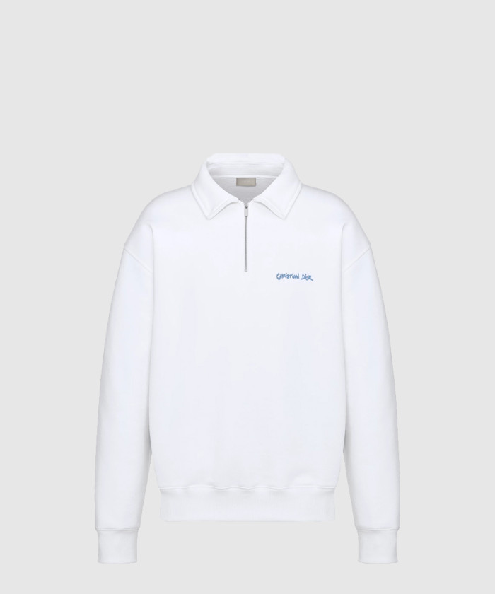 디올 지퍼 칼라 스웨트셔츠 오버사이즈 핏 443J6