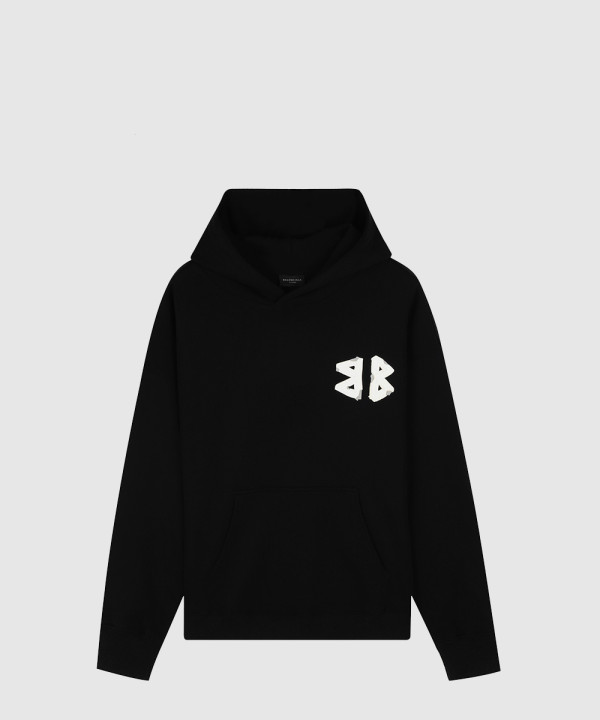 발렌시아가 로고 프린팅 코튼 후드