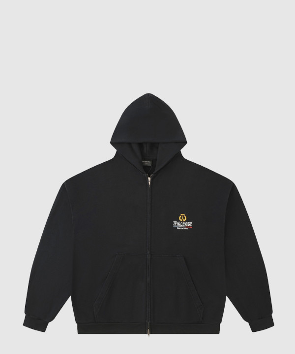 발렌시아가 레귤러 핏 집업 후디