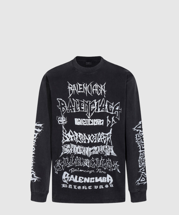 발렌시아가 로고 프린트 긴팔