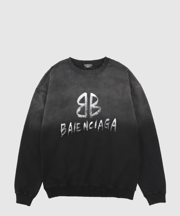 발렌시아가 로고 프린트 면 톱