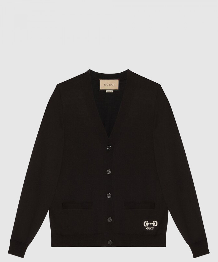 구찌 자카드 홀스빗 로고 헴 가디건 731059