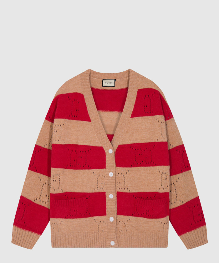 구찌 스트라이프 울 가디건 751002