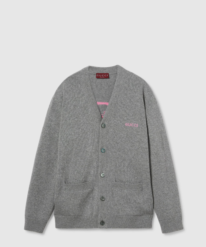 구찌 인타르시아 울 캐시미어 가디건 824273