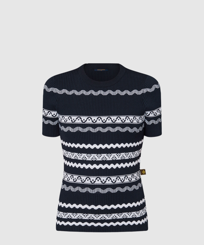 루이비통 스캘럽 스트라이프 니트 톱 1AFTVW