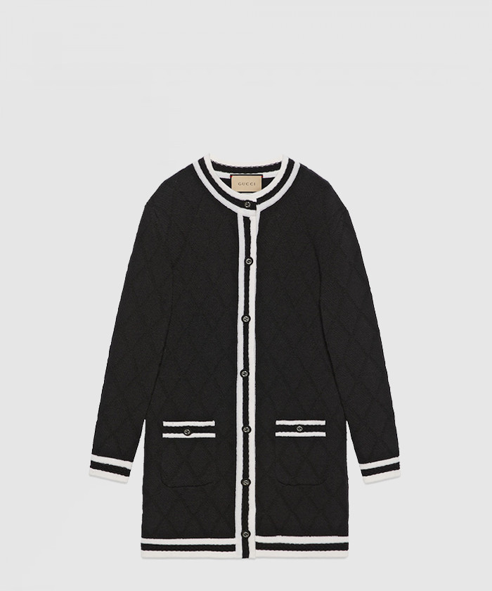 구찌 울 피케 롱 가디건 773711