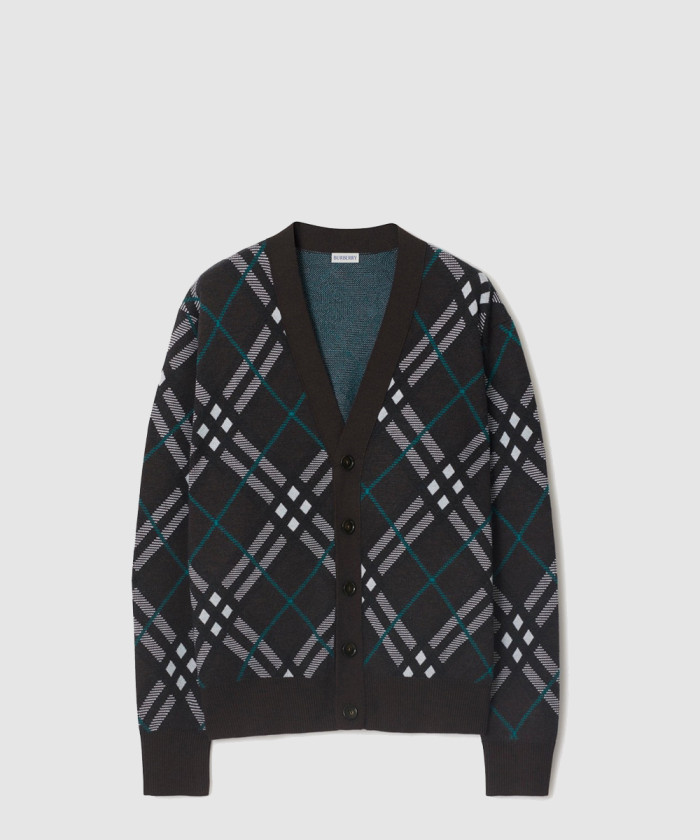 버버리 체크 울 모헤어 블렌드 카디건 80934961