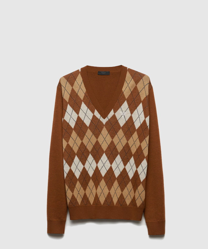 프라다 아가일 패턴의 울 스웨터 UMB842