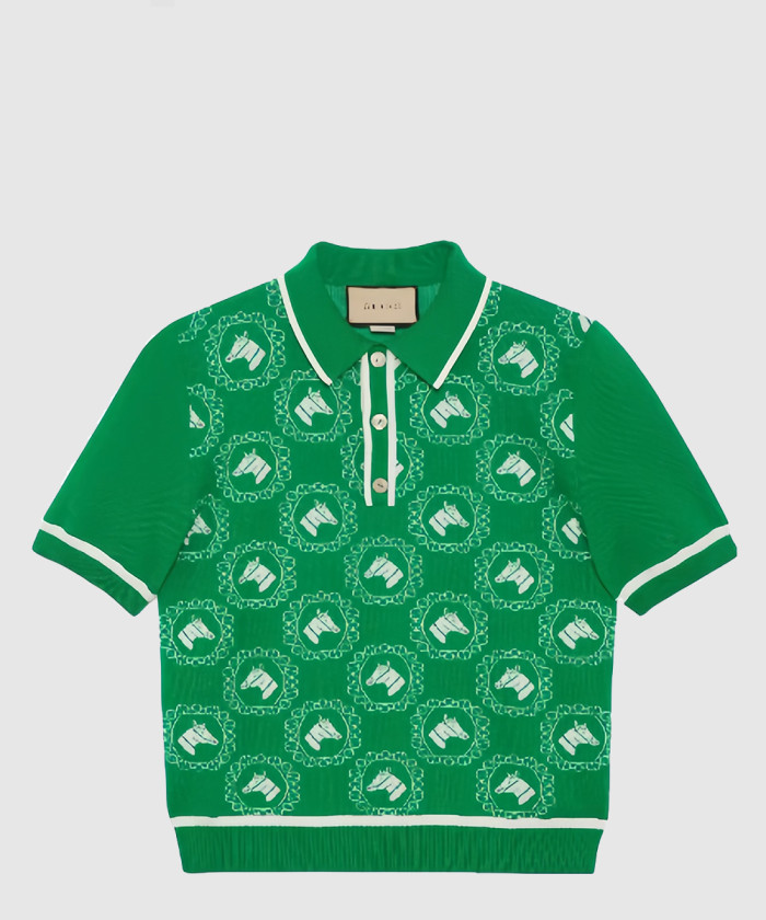 구찌 스웨터 자카드 폴로 740667