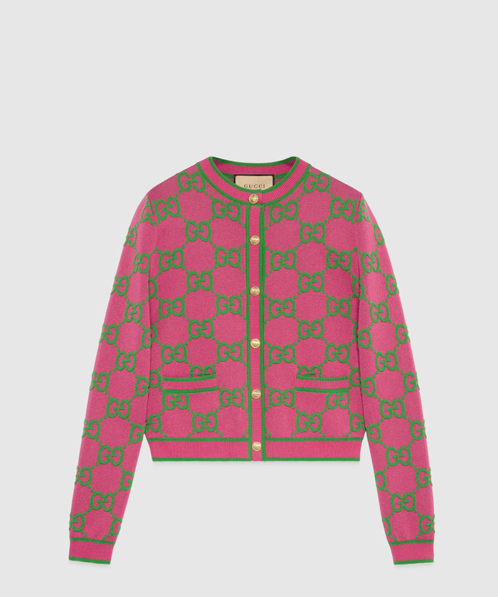 구찌 GG 코튼 및 실크 블렌드 가디건 743319