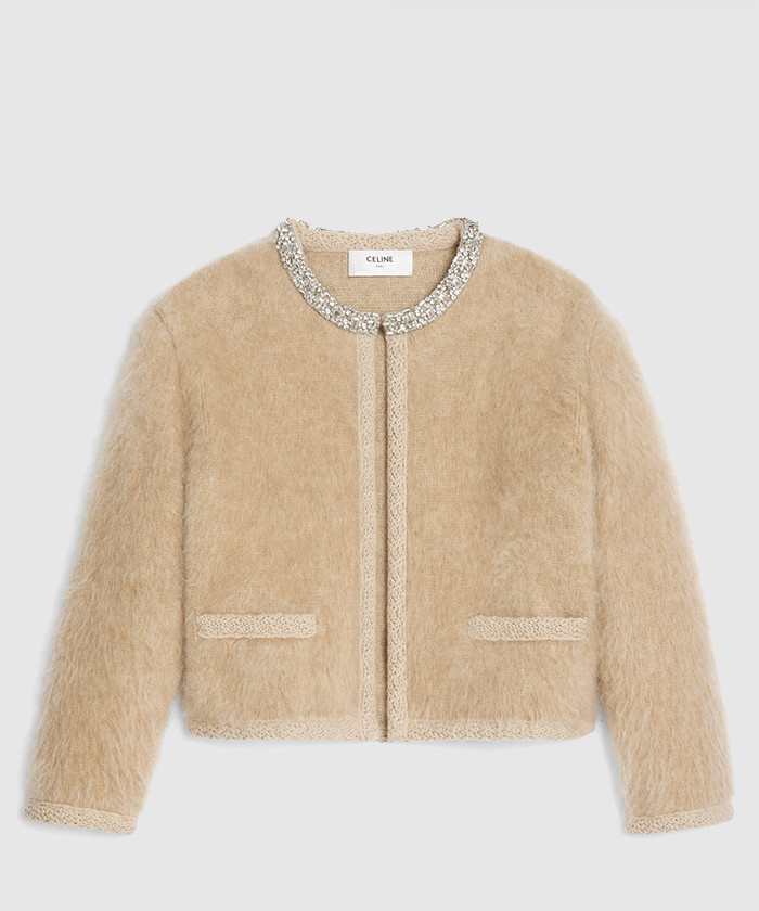 셀린느 자수 가디건 브러시드 모헤어 2AD7L4