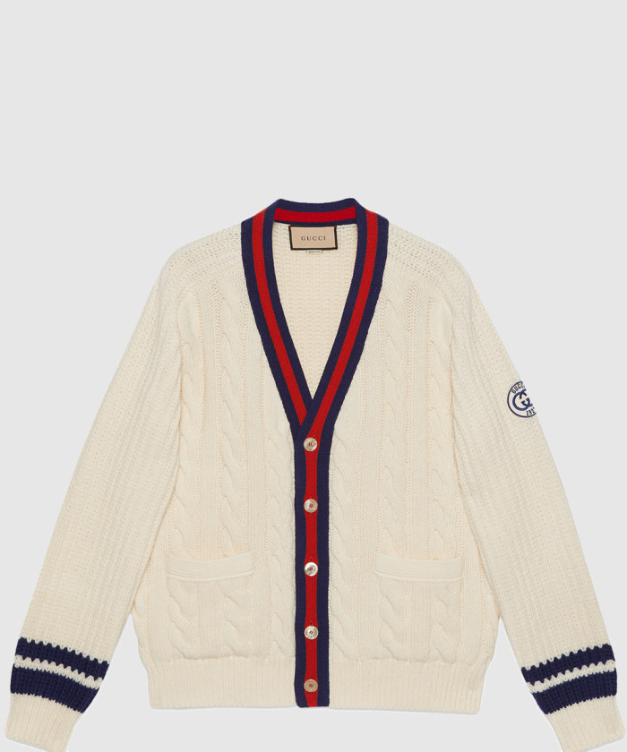 구찌 케이블 울 니트 가디건 763373