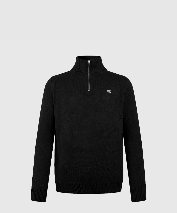 셀린느 트리오페 자수로고 울 캐시미어 반집업 니트 2ADBH0