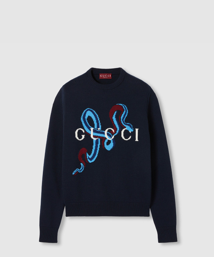 구찌 컬렉션 인타르시아 울 스웨터 816151