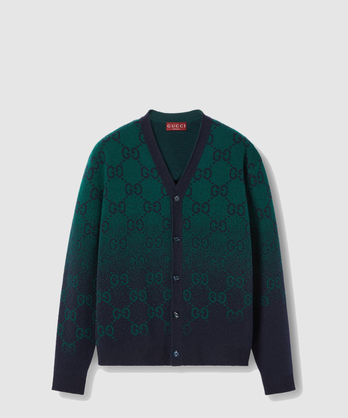 구찌 GG 그라데이션 울 자카드 가디건 795012