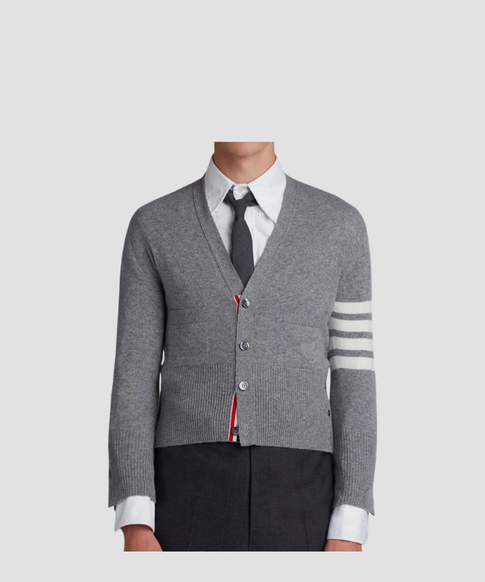 톰브라운 캐시미어 숏 브이넥 가디건