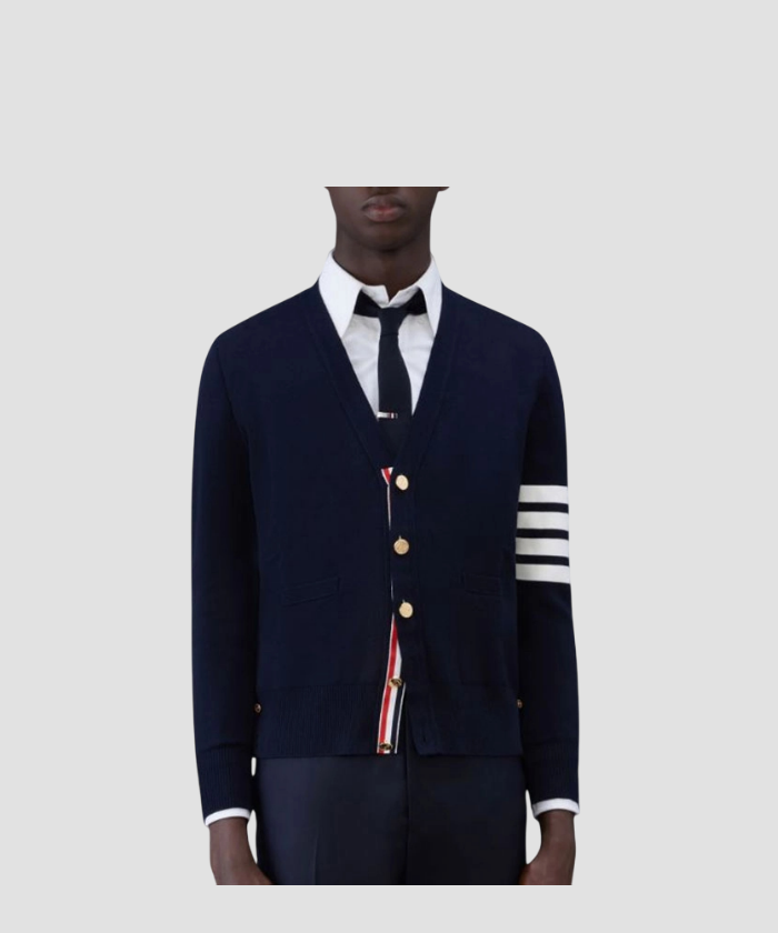 톰브라운 밀라노 스티치 가디건 네이비
