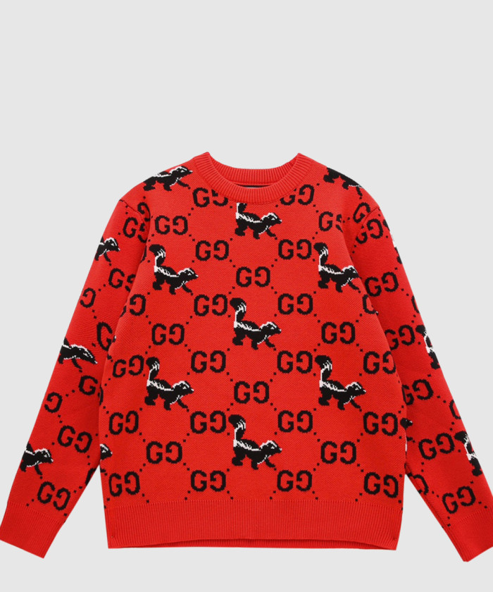 구찌 GG 스컹크 로고 울 니트 711576