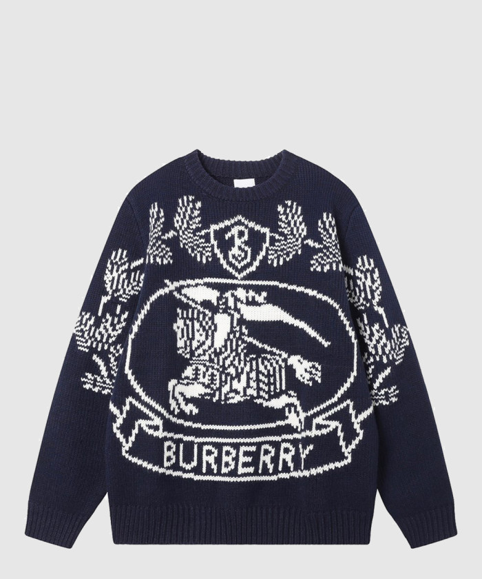 버버리 로고 인타르시아 울 블렌드 스웨터 80587641