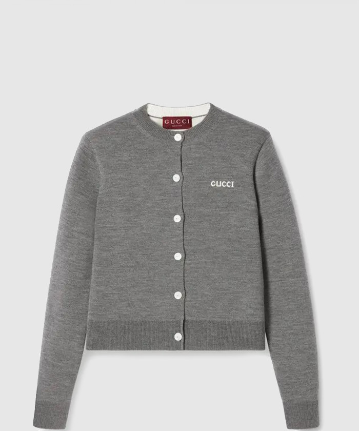 구찌 울 자카드 가디건 789673