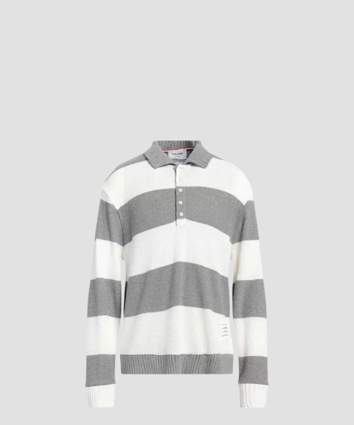 톰브라운 스트라이프 럭비 폴로 셔츠