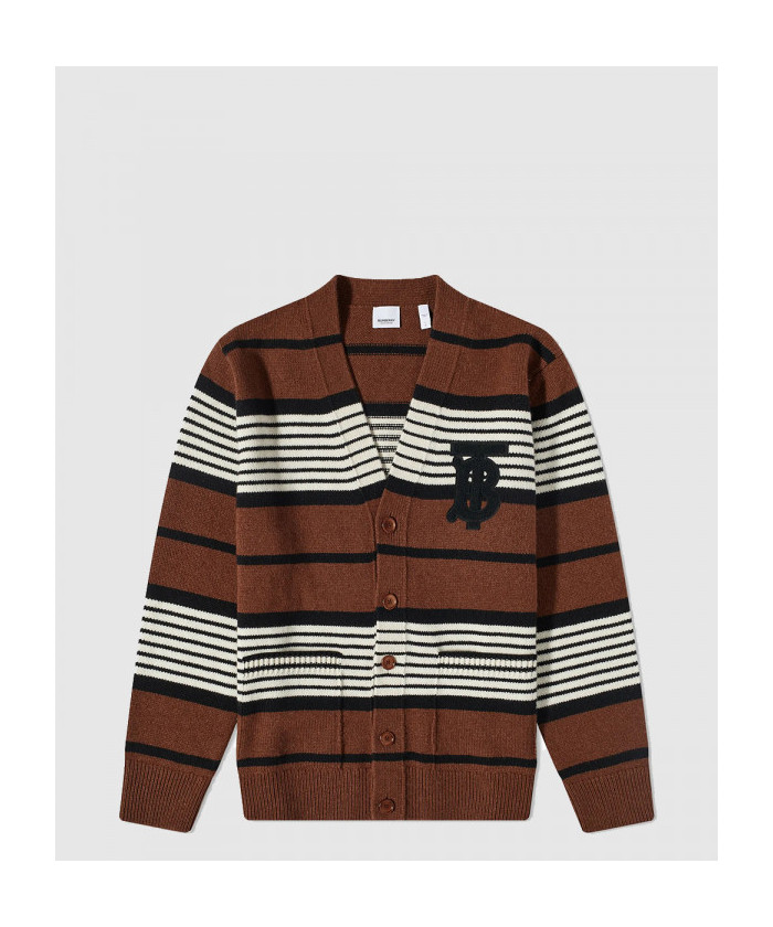 버버리 스트라이프 울 캐시미어 오버사이즈 가디건 가디건 80678901