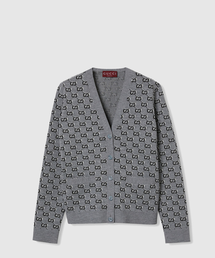 구찌 울 자카드 가디건 798137