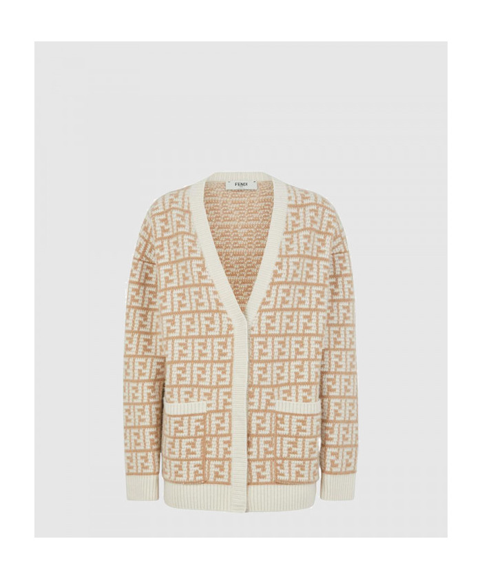 펜디 FF 로고 캐시미어 가디건 FZC950