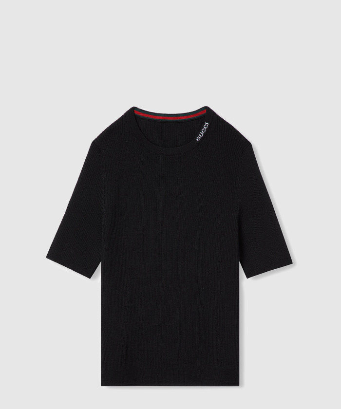 구찌 로고 울 실크 반팔 니트 788860