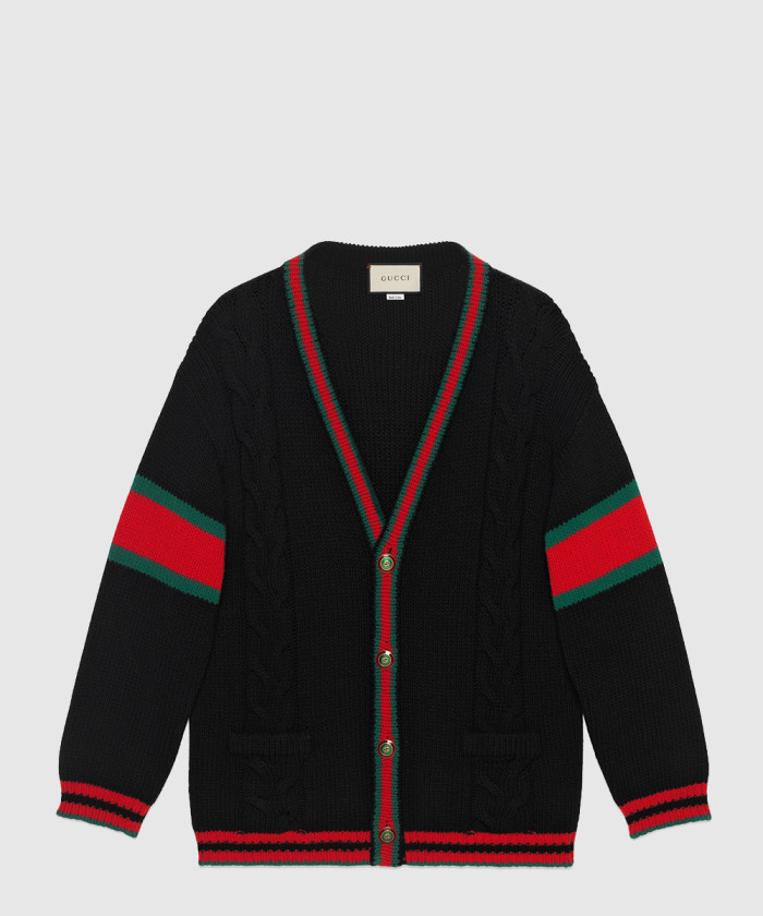 구찌 오버사이즈 케이블 니트 가디건 497037