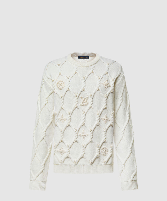 루이비통 엠벨리시드 케이블 니트 울 블렌드 풀오버 1AGJUX