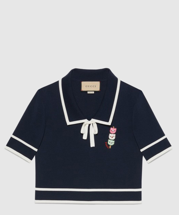 구찌 파인 코튼 실크 탑 니트 735387