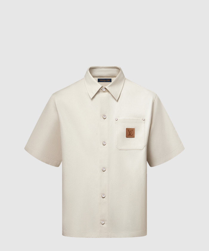 루이비통 실크 블렌드 쇼트 슬리브드 셔츠 1AHCHW