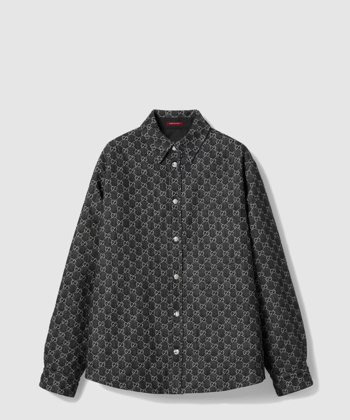 구찌 리버서블 울 및 GG 데님 셔츠 ‎766142