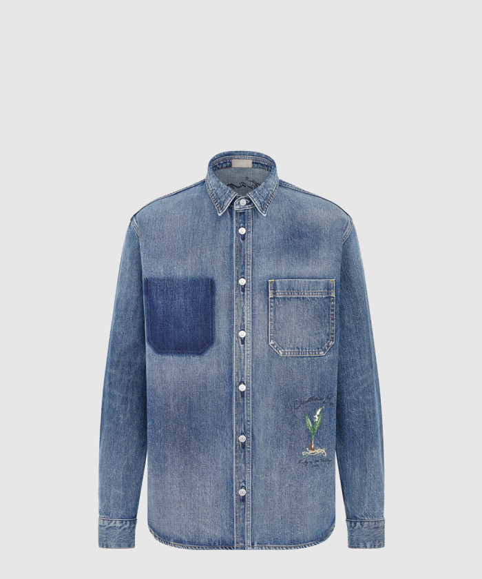 디올 클래식 핏 자수 셔츠 493D5