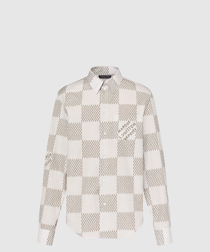 루이비통 다미에 롱 슬리브드 클래식 코튼 셔츠 1AFJDA