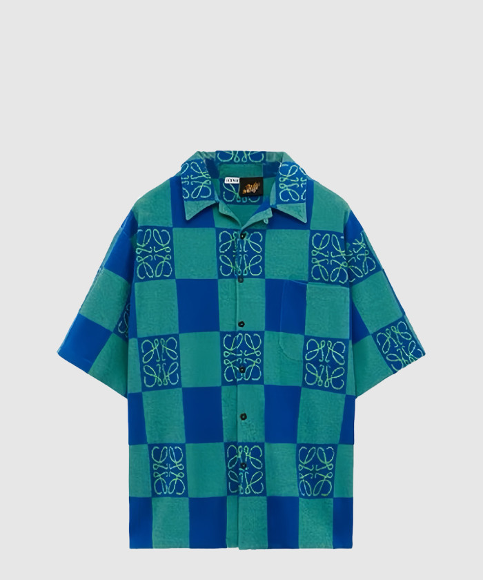 로에베 반팔 셔츠 테리 코튼 자카드