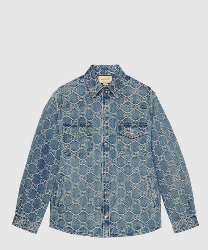 구찌 GG 자카드 데님 셔츠 713911