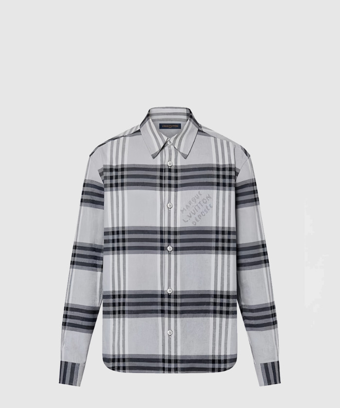 루이비통 롱 슬리브드 코튼 플란넬 셔츠 1AFXSY