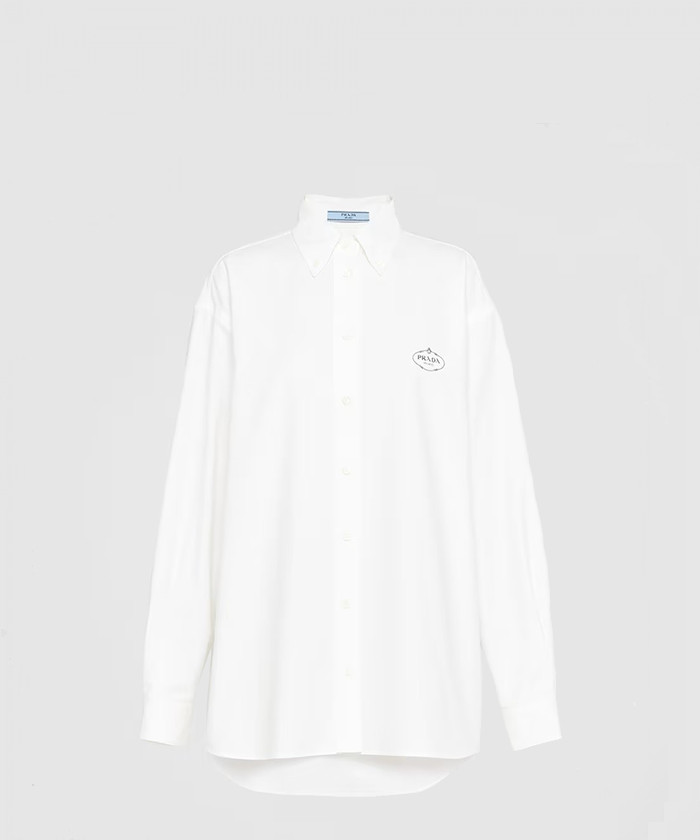 프라다 옥스포드 코튼 자수 셔츠 P497GR